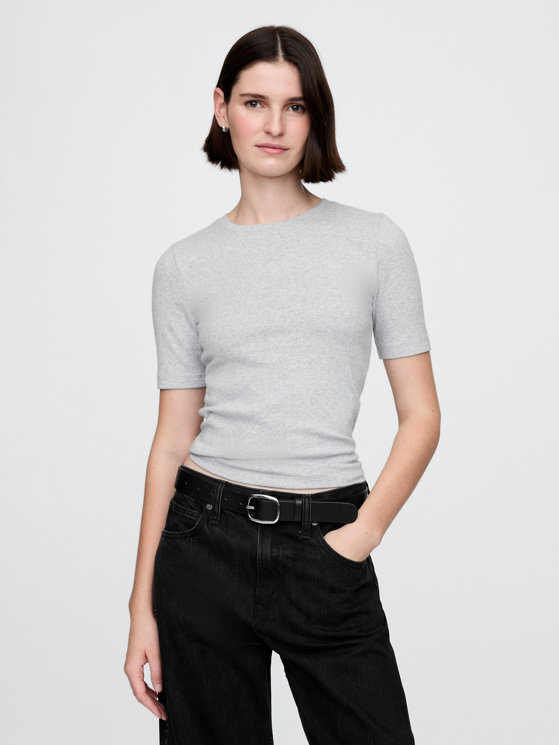 Modern Grey Crew Neck Short Sleeve T-Shirt | Gap | GAP UK