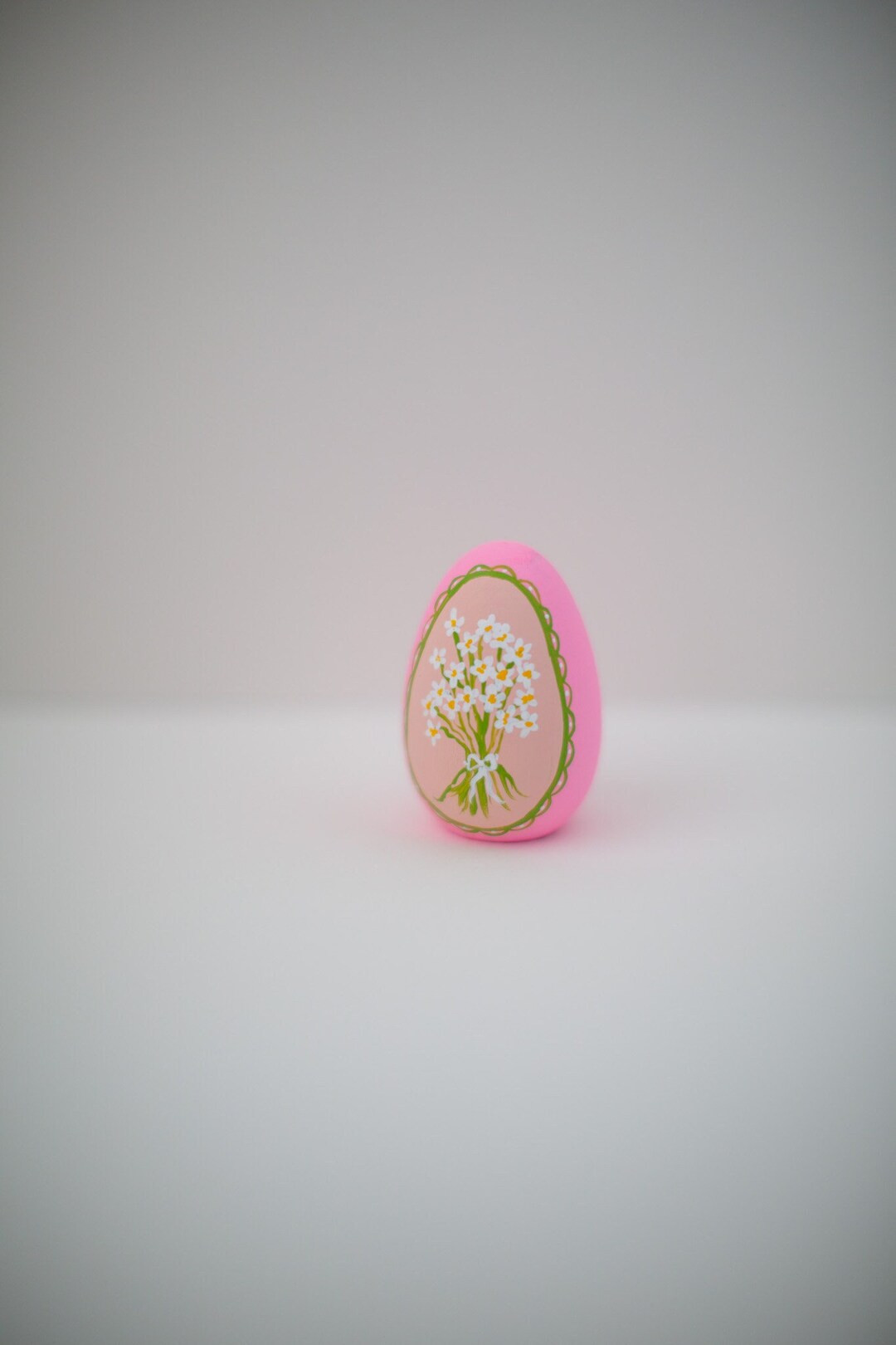 Heirloom Wooden Easter Eggs - Daisies on Bright Pink - 2.5" Smaller Size | Etsy (US)