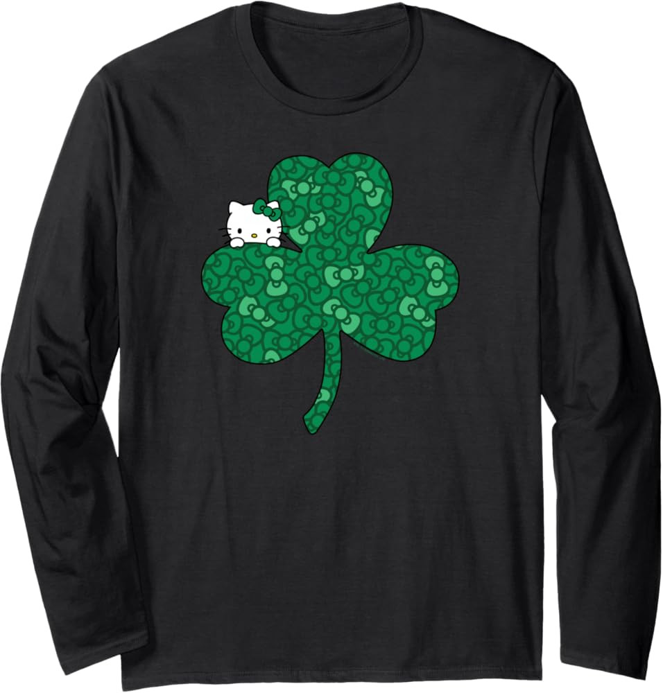 Hello Kitty Clover & Bows Saint Patrick's Day Long Sleeve T-Shirt | Amazon (US)