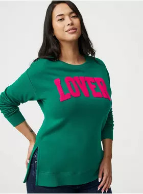 Cozy Fleece Step Hem Sweatshirt | Torrid (US & Canada)