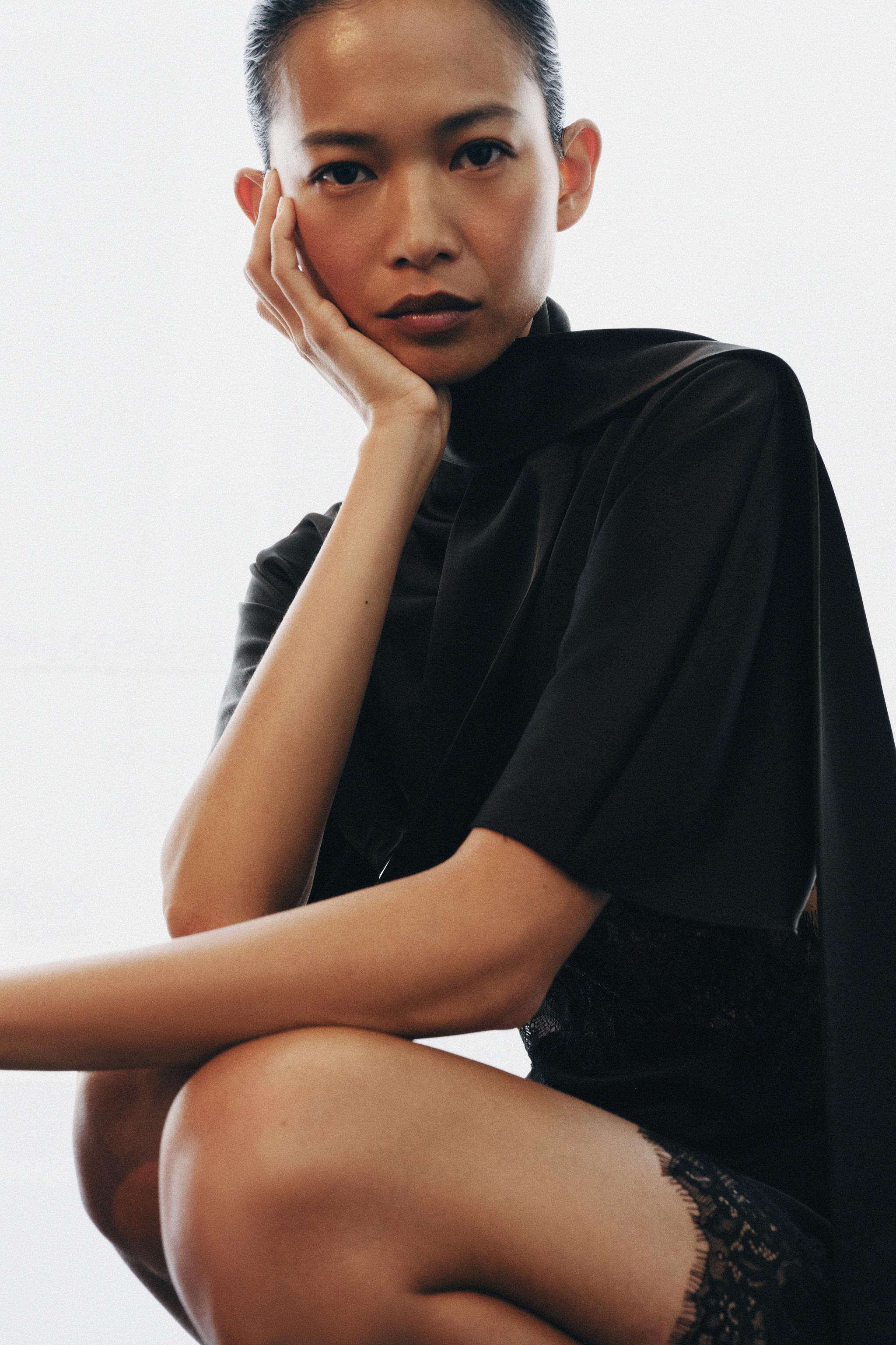 SATIN EFFECT LACE DRESS ZW COLLECTION | Zara US