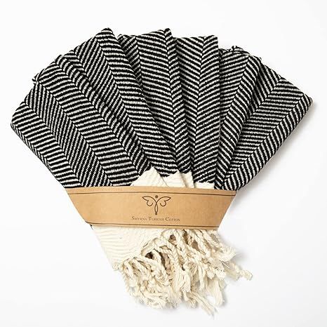 Smyrna Turkish Cotton Kitchen Dish Towels Herringbone Series Pack of 6 | 100% Cotton, 12x12 | Mac... | Amazon (US)