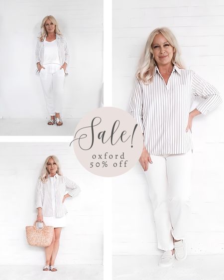 This neutral striped Oxford is one of my best selling items for both April and May. It is now 50% off in the Lands End sale so do not wait to save!

#LTKOver40 #LTKSeasonal #LTKSaleAlert