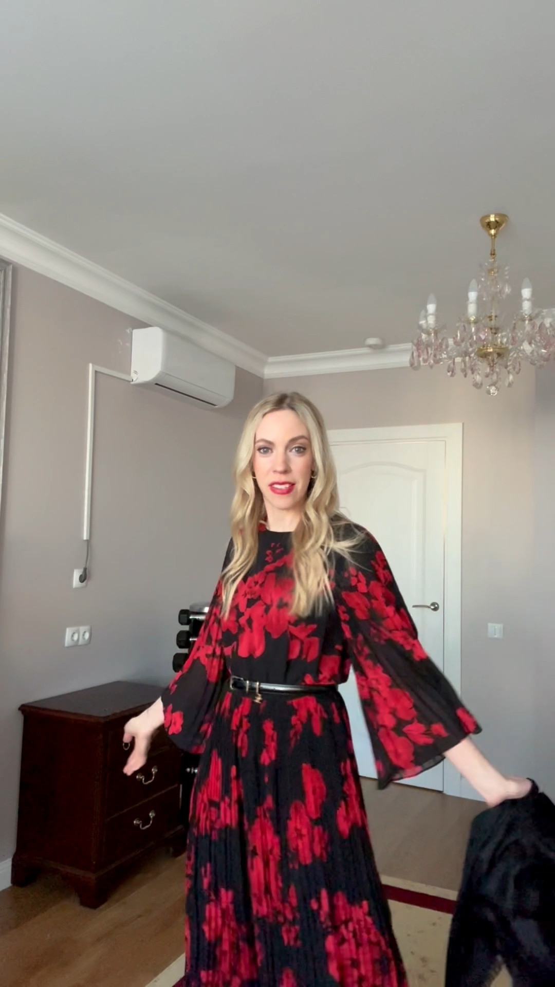 Valentine date night outfit, opera outfit, black and red floral dress, Louis Vuitton shawl scarf, Valentino pumps#LTKValentine

#LTKOver40 #LTKdayinmylife