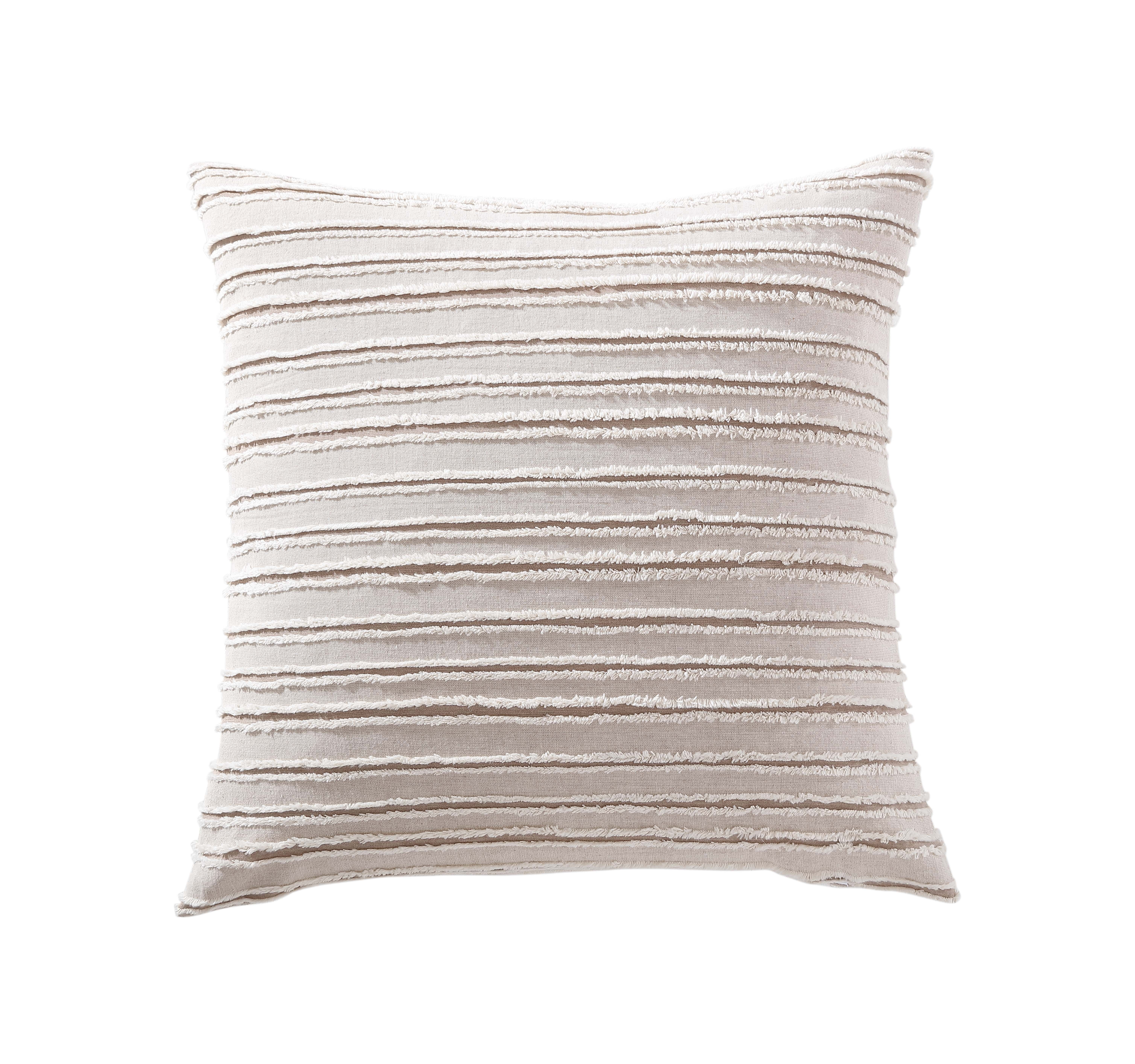 Mainstays Decorative Throw Pillow, Stripe Fringe, Square, Taupe, 20'' x 20'' | Walmart (US)