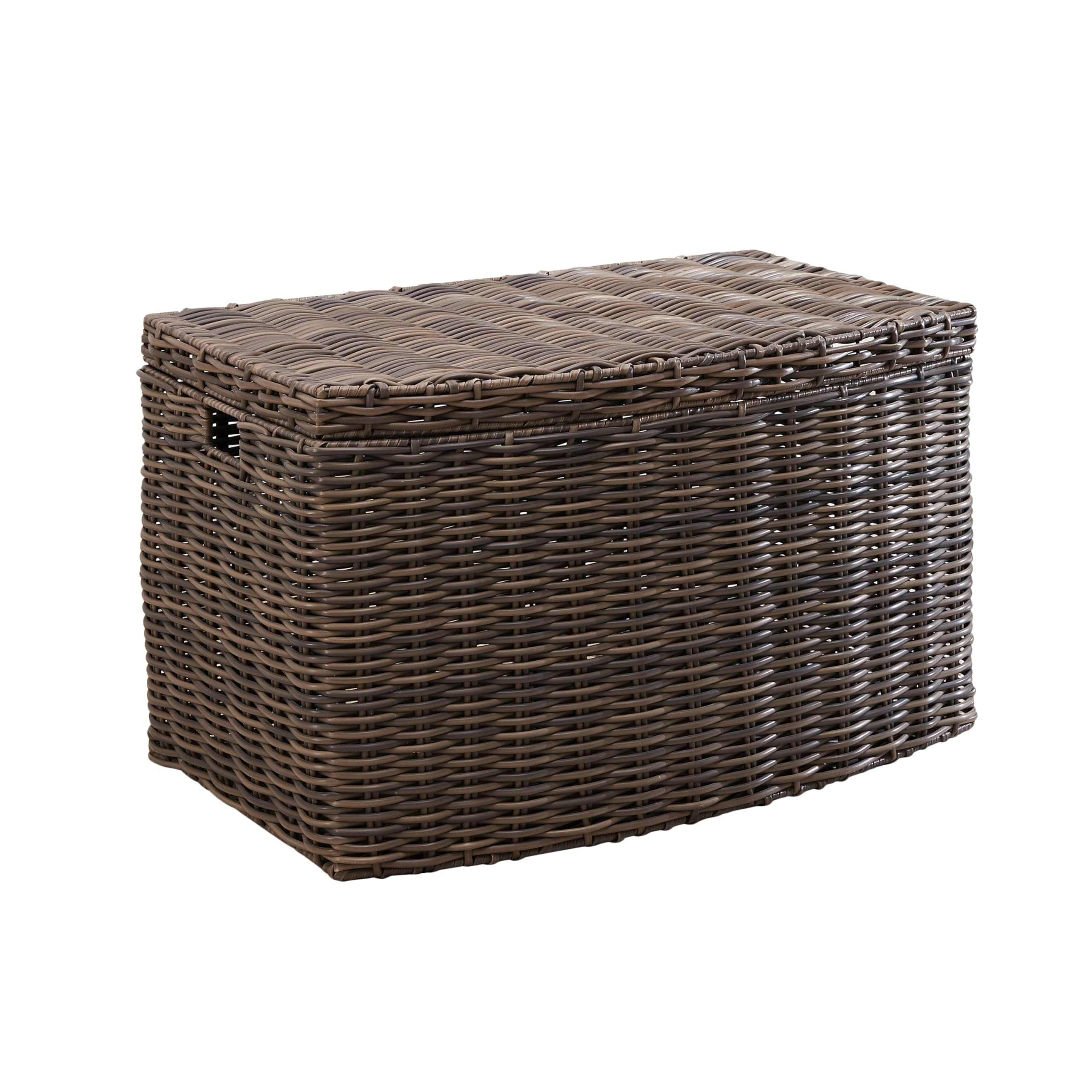 Joseph Rectangular Curve Resin Woven Wicker Trunk with Handles - For Clothes, Towels, Toys, Magaz... | Amazon (US)