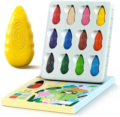 12 Water Drop Crayons - Non Toxic Crayons for Toddlers - Washable, Easy To Hold - For Toddlers, K... | Amazon (US)