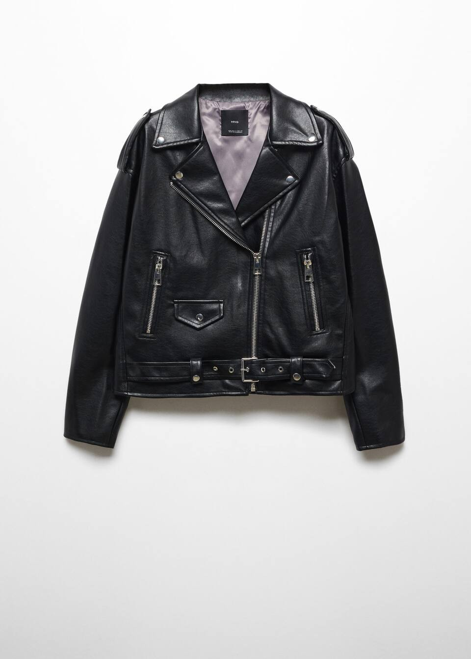 Oversized leather-effect jacket -  Women | Mango United Kingdom | MANGO (UK)
