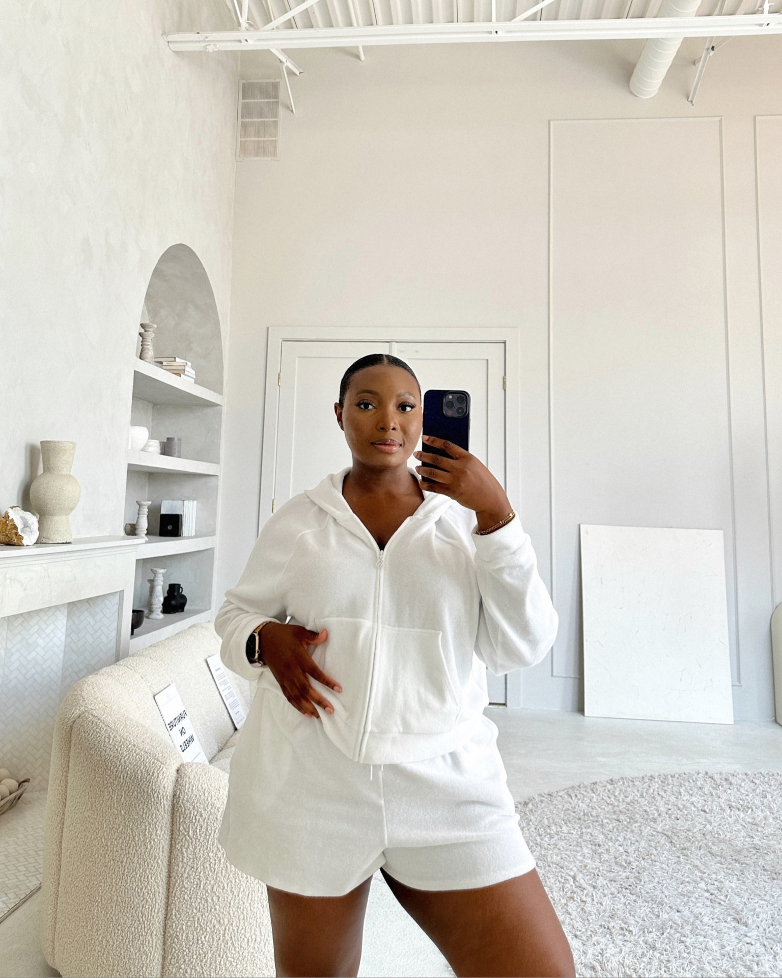 Matching white terry shorts set for summer 

#LTKstyletip #LTKFind #LTKunder100