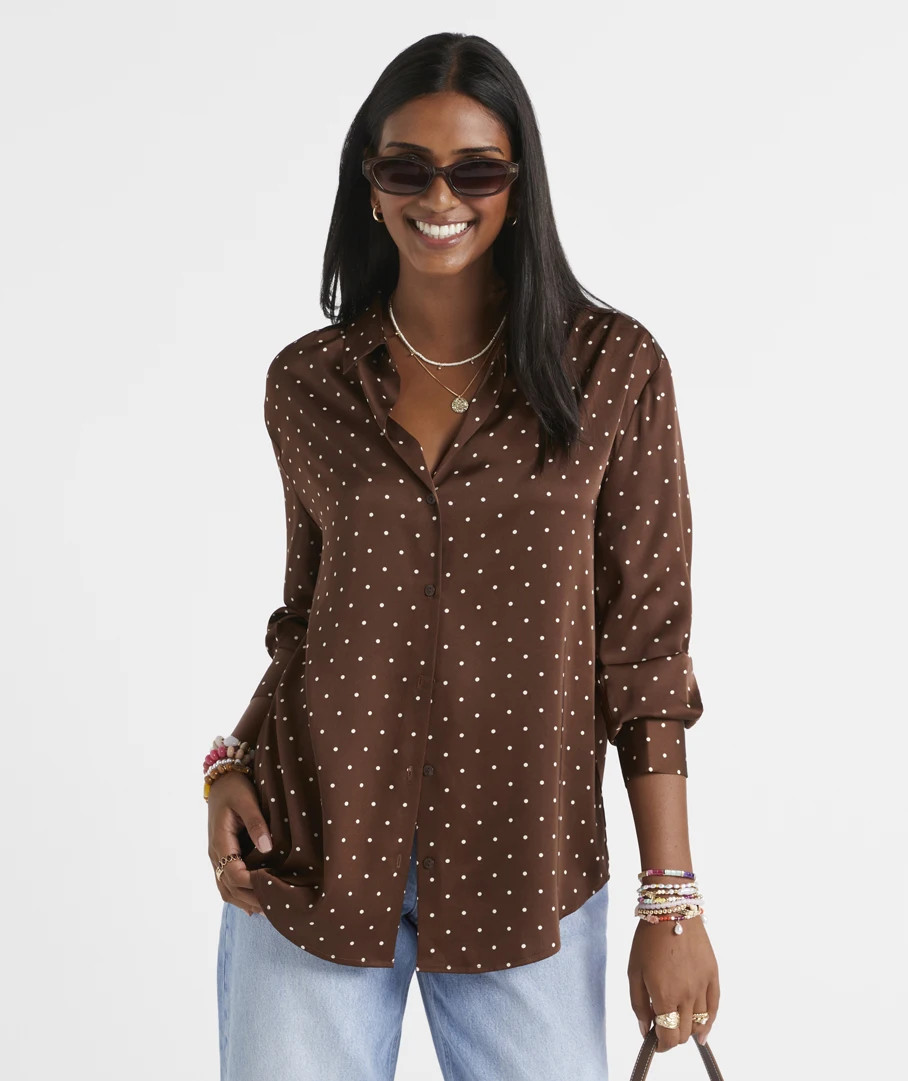 MAYA SATIN SHIRT | Sportsgirl