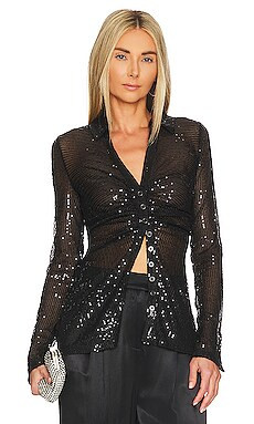 Free People Sequin Shirtee Top in Black from Revolve.com | Revolve Clothing (Global)