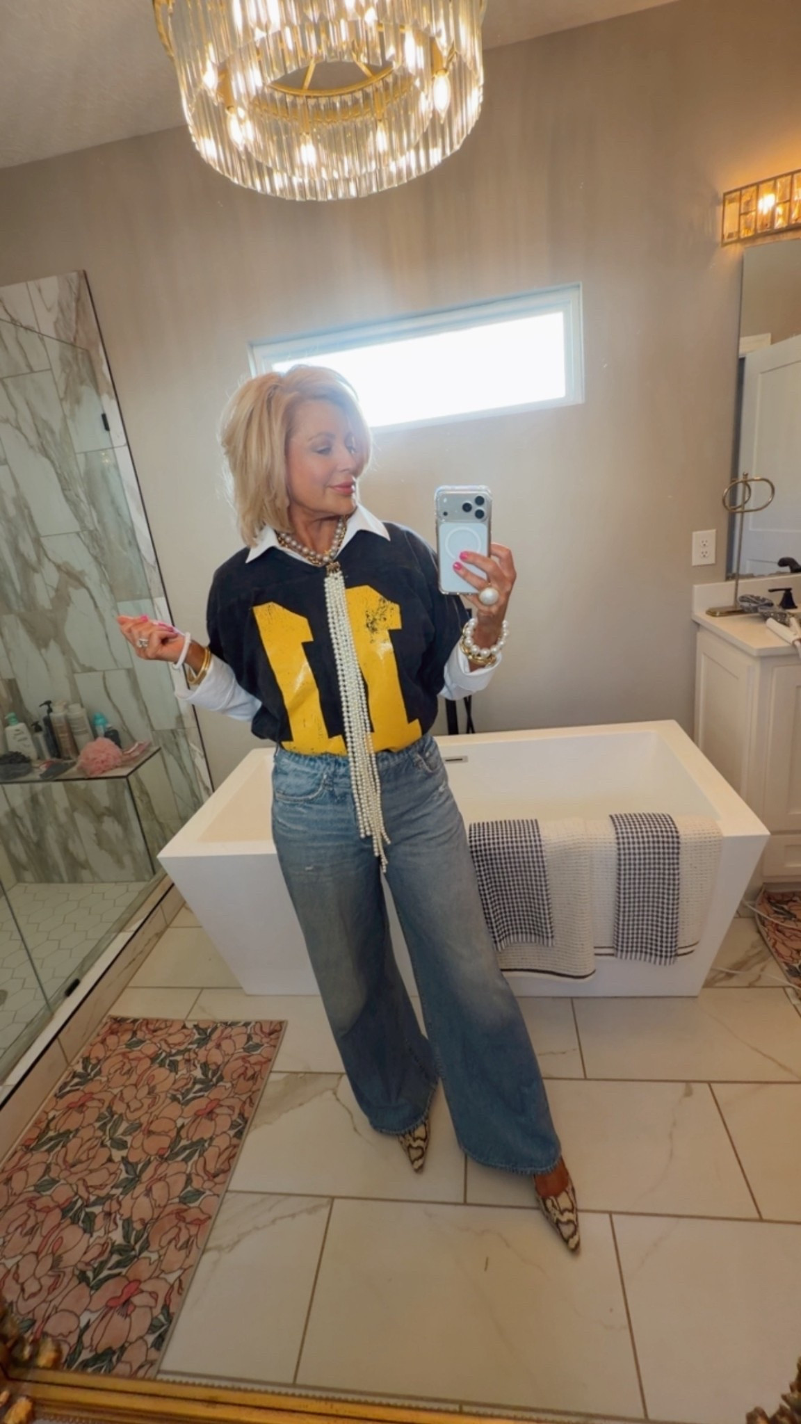 Sorry for the glare.  Styling my graphic with  one of a kind vintage Made In The Deep South 
Sizes I’m wearing 
Shirt/med
Jeans/27

#LTKgrwm #LTKootd #LTKdayinmylife