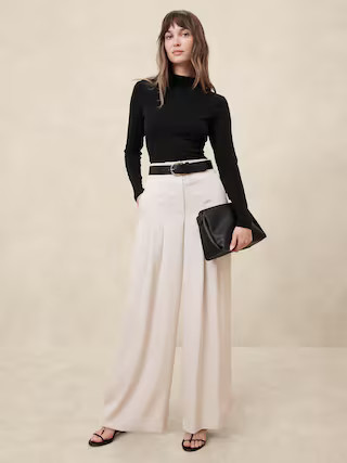 Tissue Rayon Mock-Neck Top | Banana Republic Factory