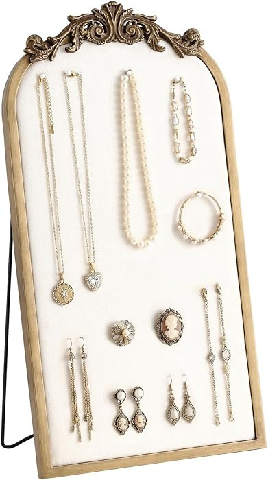 24.8 x 13 Inch Gold Vintage Jewelry Display Stand Large Arched Resin Photo Frame Earring Holder O... | Amazon (US)