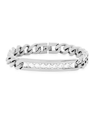 Thick Cuban Link Chain and Simulated White Diamonds ID Bracelet | Macy's