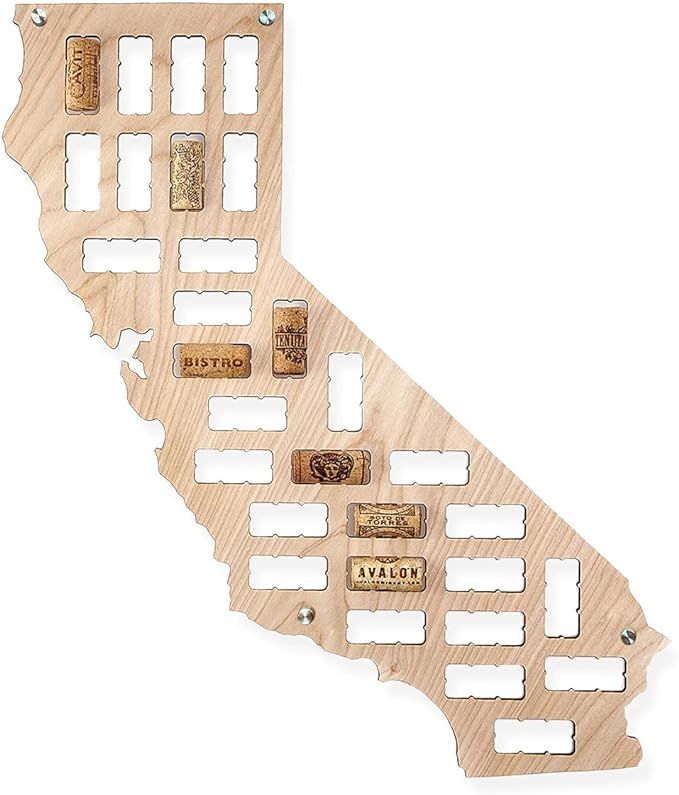 Amazon.com: Wooden Shoe Designs California Wine Cork Map, Tan: Wall Art | Amazon (US)