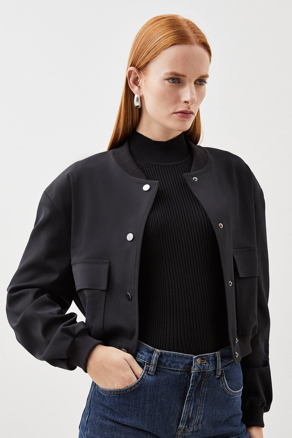 Tailored Pocket Detail Bomber Jacket | Karen Millen US