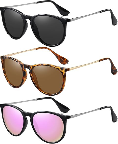 Sunglasses for Women Men Vintage Polarized Women Sunglasses Round Classic Retro Sunglasses UV Pro... | Amazon (US)