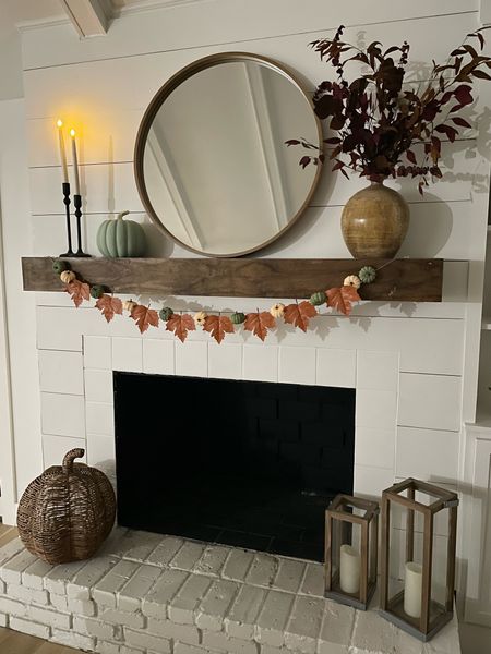 The simple fall mantle is taking shape. This 30” round wood trim mirror is on sale right now. Get yours before it sells out. 

#LTKSeasonal #LTKunder50 #LTKhome