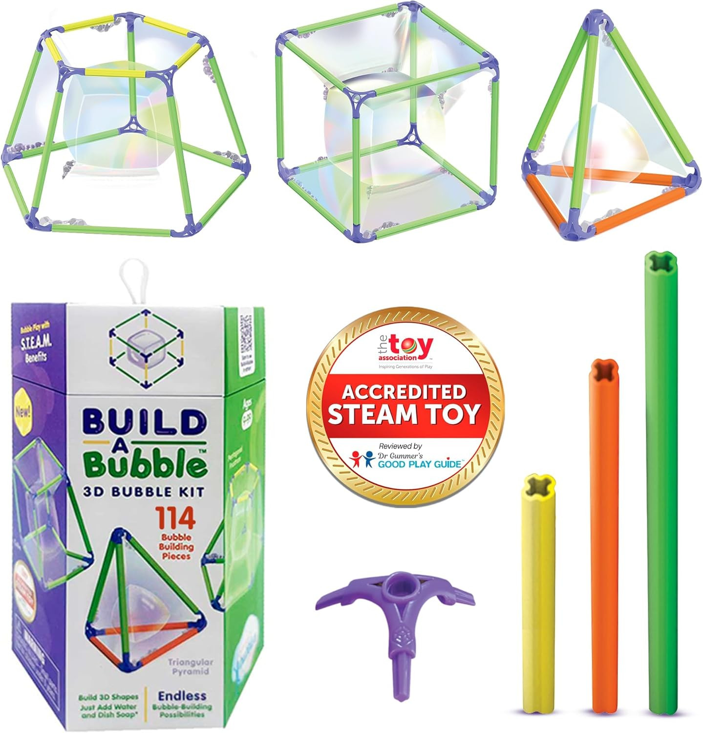 Build A Bubble Montessori 3D Bubble Maker Kit for Kids 8&Up – Fun-Filled, Screen Free Toy - 57-... | Amazon (US)