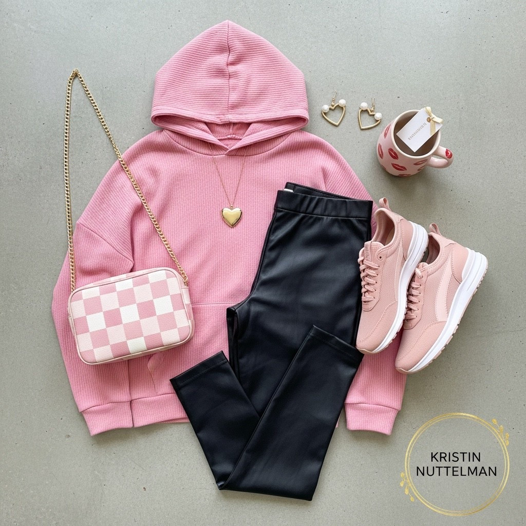 
Pink everything! 💕

This pink hoodie is the ultimate cozy essential, and I'm pairing it with black leather pants for that perfect casual-meets-chic vibe. Add pink sneakers and that adorable checkered crossbody bag, and you've got an outfit that screams effortless style!

The best part? This whole look is SO budget-friendly. Every piece is affordable, and the color combo is just chef's kiss. Gold heart accessories are the perfect finishing touch!

Comment SHOP below to snag these beauties! Don't snooze.
#LTKFindsUnder50 #PinkHoodie #CasualStyle #BudgetFashion #OutfitInspo #StyleOnABudget #CozyChic #FashionFinder #LTKFashion #ShopPeopleYouTrust #NebraskaCreator #AffordableStyle

#LTKFindsUnder50 #LTKootd #LTKmomlife