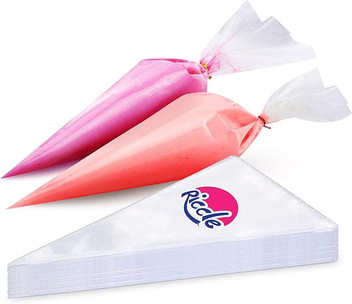 Riccle Disposable Piping Bags 12 Inch - 100 Anti Burst Pastry Bags - Icing Piping Bags for Frosti... | Amazon (US)
