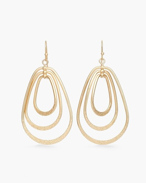 Gold-Tone Circlet Drop-Hoop Earrings | Chico's