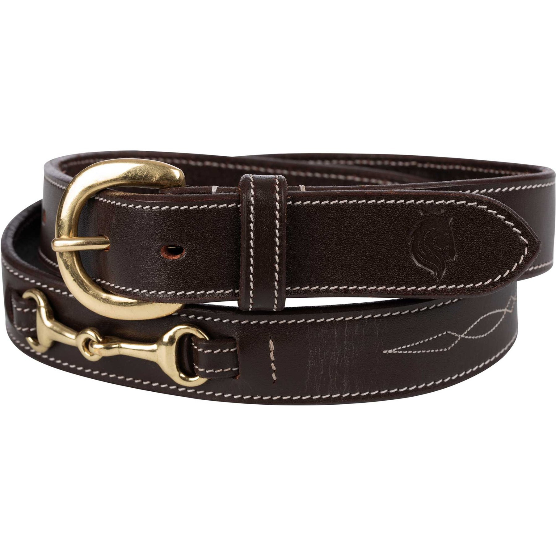 Equinavia Filippa Fancy Stitch Bit Horse Riding Belt, Brown, 1X | Chewy