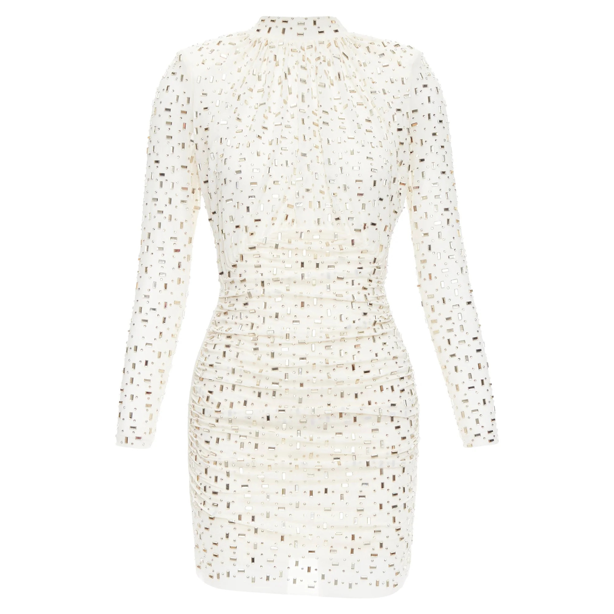 Self Portrait rhinestone mesh tulle embellished mini dress | Shop Simon