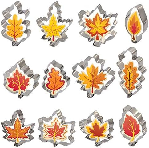 Joyin 12 Pcs Fall Thanksgiving Leaves Cookie Cutter Set for Autumn Thanksgiving Christmas Wedding... | Amazon (US)