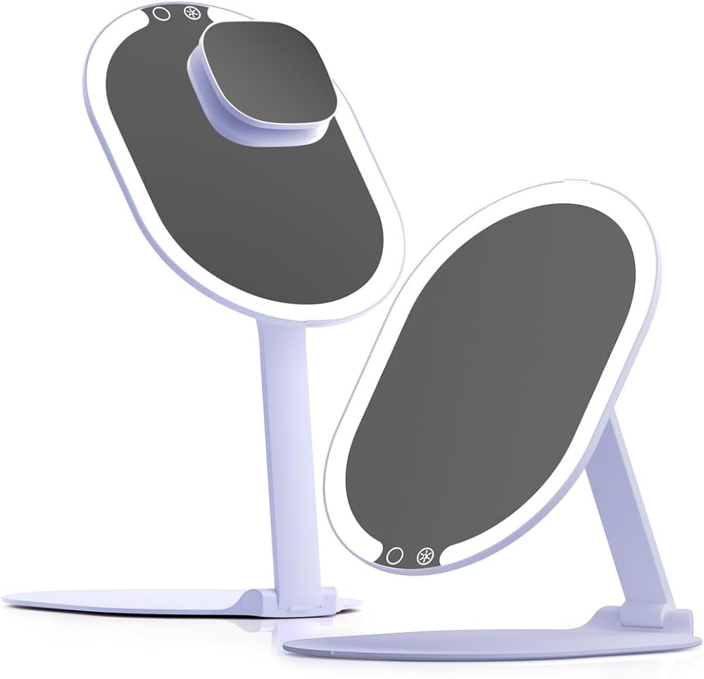 Fancii LED Rechargeable Portable Makeup Mirror with 3 Color Light Settings & 10x Magnetic Magnify... | Amazon (US)