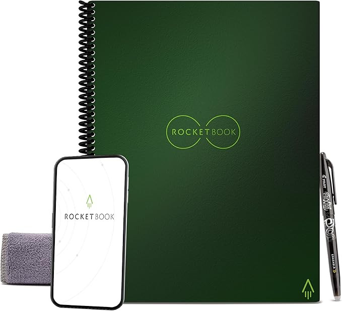 Rocketbook Core Reusable Spiral Notebook, Letter Size 8.5x11, Green - Dotted Pages, App-Connected... | Amazon (US)