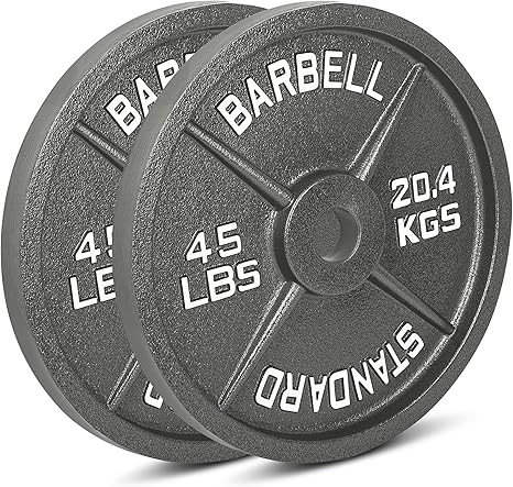Cast Iron Olympic Weight Plates – Free Weights With 2-inch Hole & Anti-Rust Hammertone Finish -... | Amazon (US)