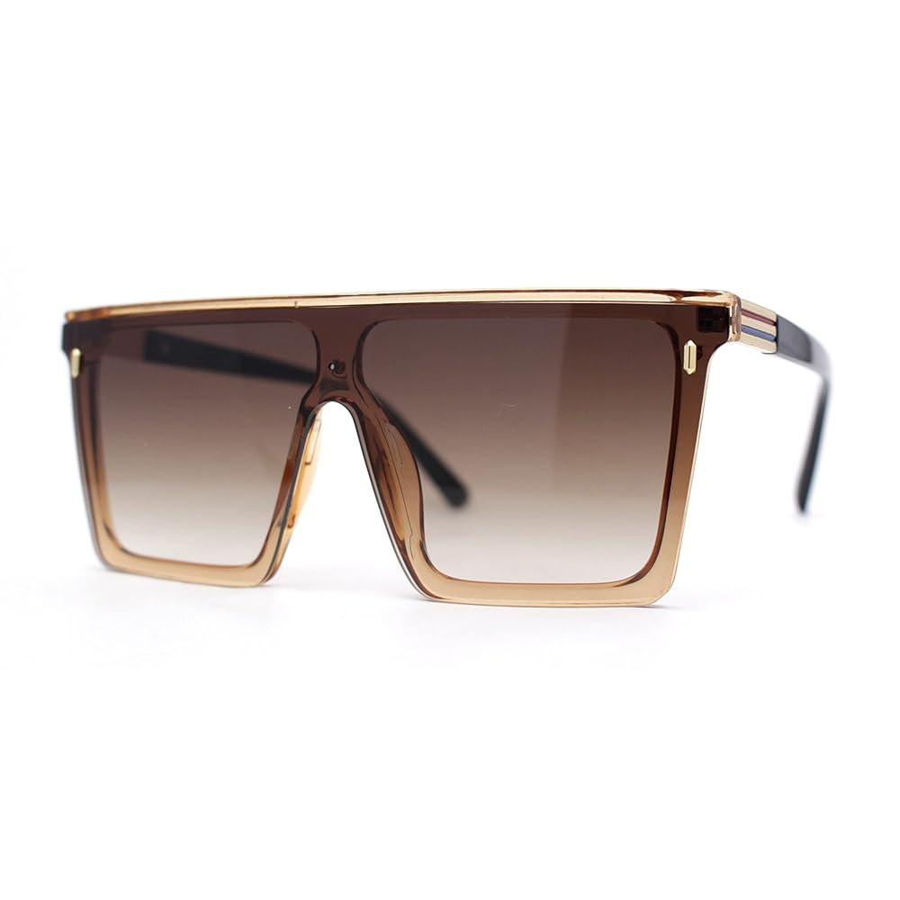 Flat Top Rimless Oversize Rectangle Shield Mob Sunglasses | Amazon (US)