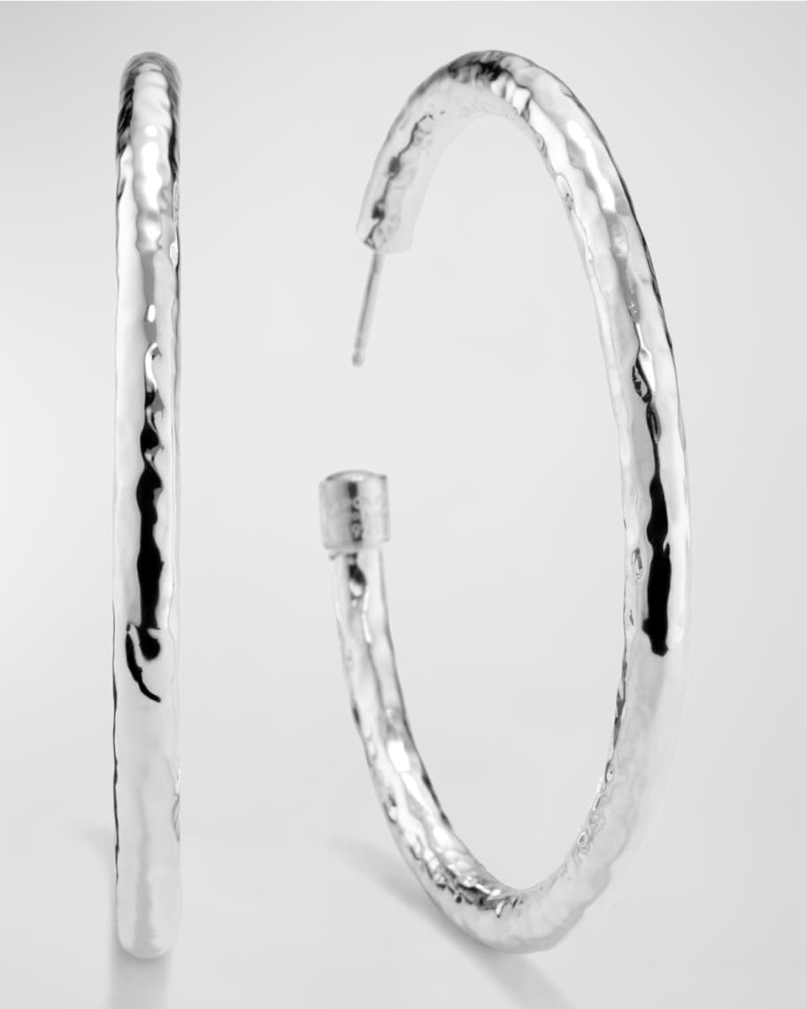 Ippolita Large Hammered Hoop Earrings in Sterling Silver | Neiman Marcus