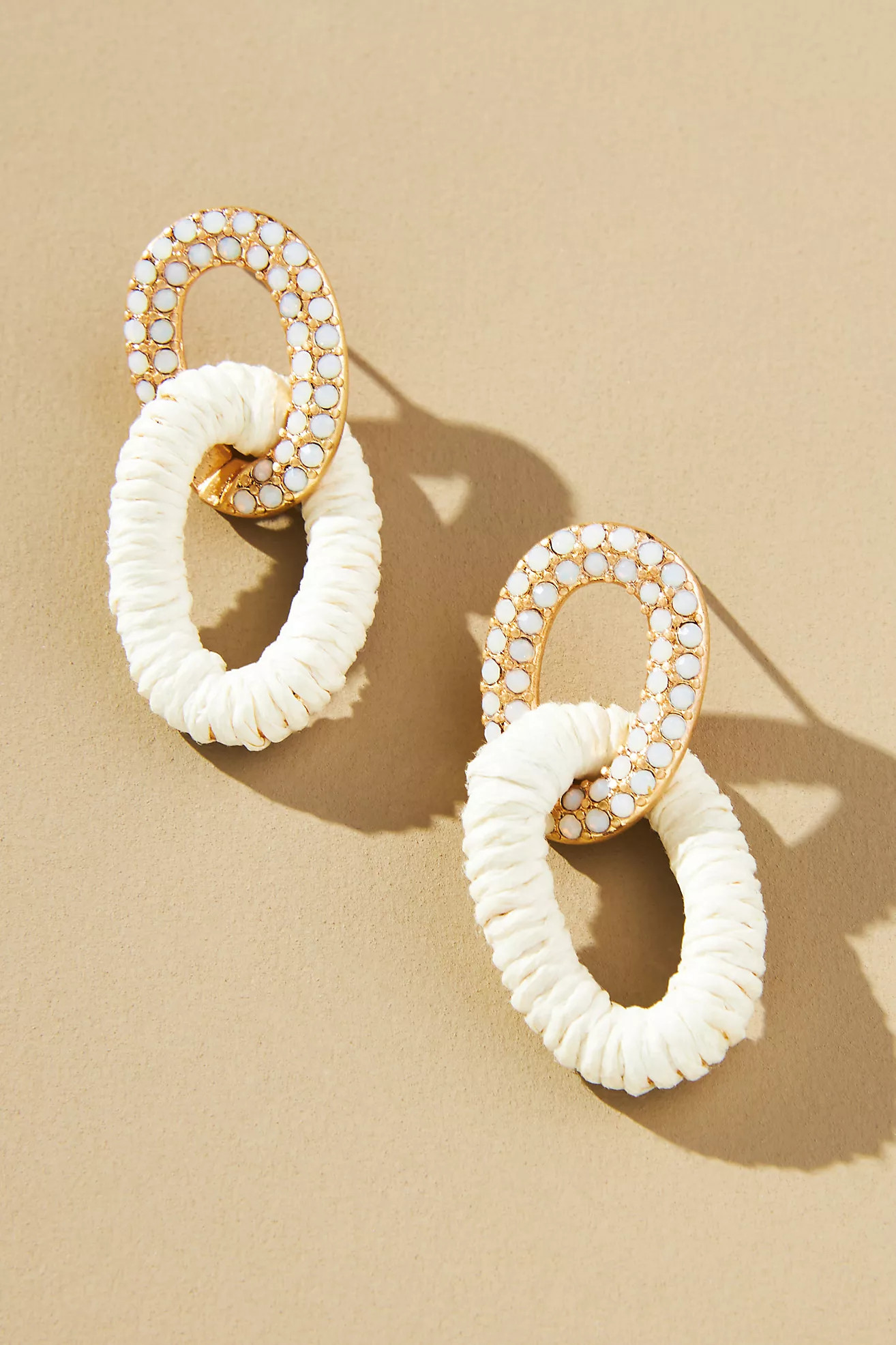 Threaded Pavé Link Drop Earrings | Anthropologie (US)