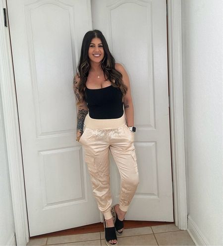 The must have satin joggers!! Comes in multiple colors in a size small 

#LTKSeasonal #LTKstyletip #LTKmidsize