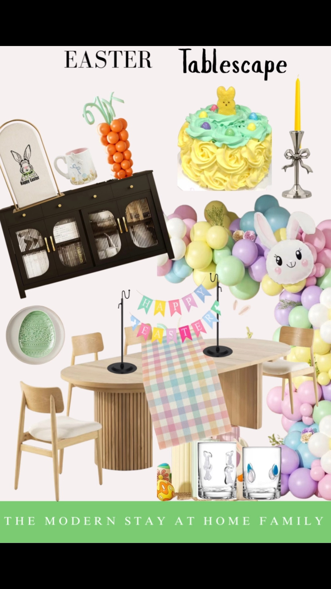 This Easter tablescape is all about soft pastels, whimsical details, and modern spring decor that feels fun but still elevated. From the pastel balloon garland and bunny accents to the colorful Easter banner, textured table runner, and festive serveware, this setup is perfect for Easter brunch, kids’ Easter parties, or a cheerful spring dining room refresh. Mixing modern furniture with playful Easter table decorations creates a welcoming holiday tablescape that works for both family gatherings and casual entertaining. Every detail helps create a joyful Easter table that feels Pinterest-worthy and practical for real life.

Easter tablescape Easter table decor Easter brunch table Easter dining table spring tablescape pastel Easter decor Easter party table kids Easter table bunny decor Easter banner Easter centerpiece modern Easter decor spring table setting Easter entertaining Easter home decor Easter table runner Easter serveware pastel balloon garland Easter party decor family Easter ideas spring holiday table festive Easter decor modern farmhouse Easter table whimsical Easter decor colorful Easter tablescape

#LTKSaleAlert #LTKSeasonal #LTKHome