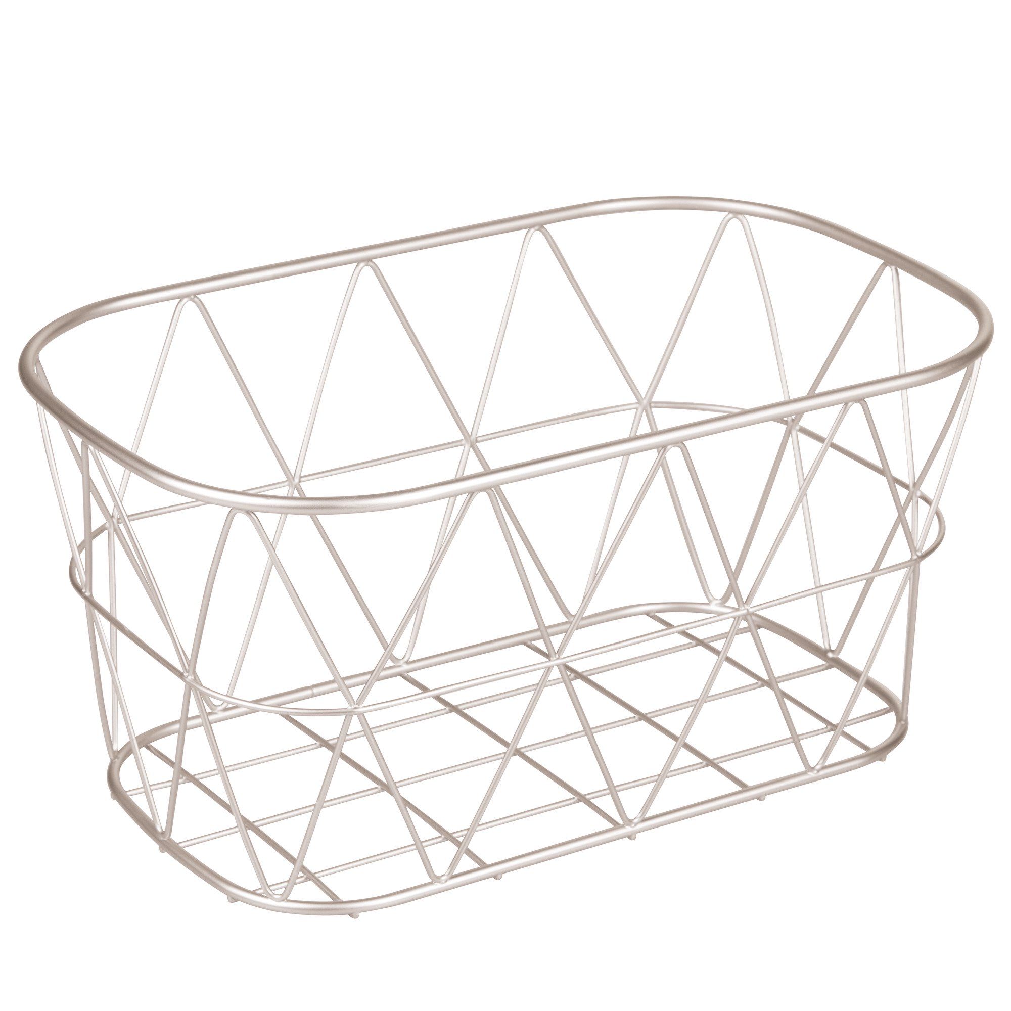 Better Homes & Gardens Small Bathroom Satin Wire Storage Basket | Walmart (US)