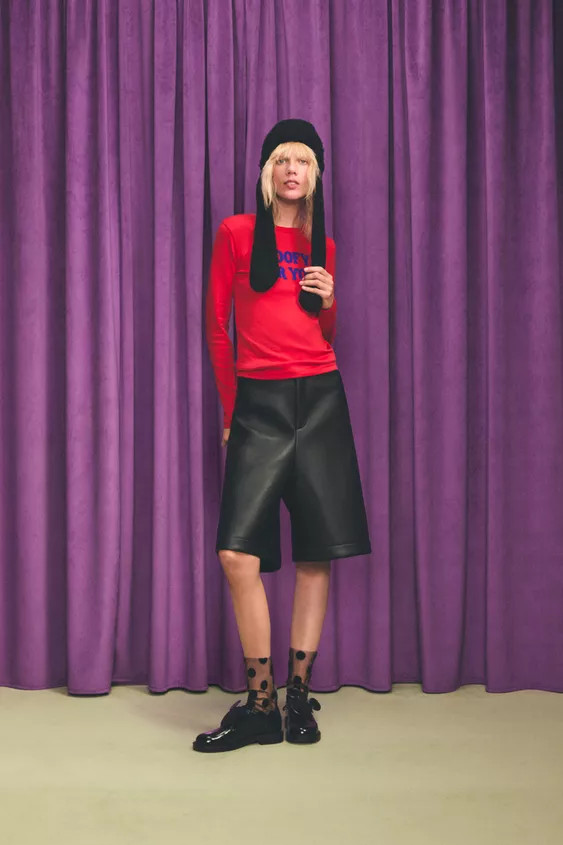 HARRY LAMBERT FOR ZARA X DISNEY LEATHER EFFECT LONG BERMUDA SHORTS | Zara AU