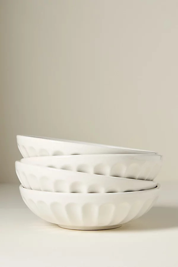 Amelie Latte Portuguese Stoneware Pasta Bowls, Set of 4 | Anthropologie (US)