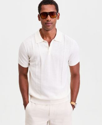 Men's Short-Sleeve Linen and Cotton Engineer Sweater | Macy's