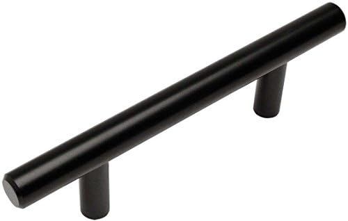 25 Pack - Cosmas 305-030FB Flat Black Cabinet Hardware Euro Style Bar Handle Pull - 3" Inch (76mm... | Amazon (US)