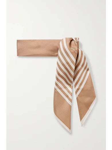 No. 9 striped silk-twill scarf | NET-A-PORTER (US)