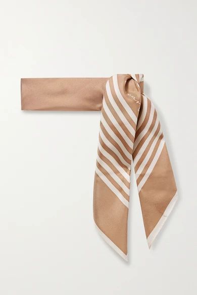 No. 9 striped silk-twill scarf | NET-A-PORTER (US)