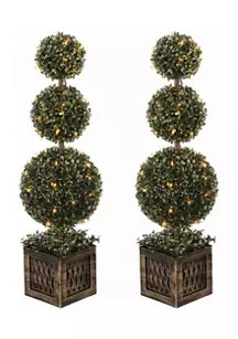 39" Pre Lit Ball Topiary - Set of 2 | Belk