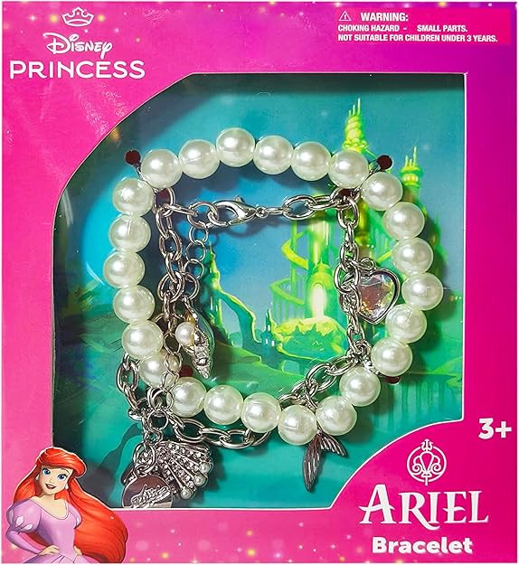 LUV HER Disney The Little Mermaid Bracelet Set for Girls Age 3+ - Pearl & Chain Bracelets with Se... | Amazon (US)