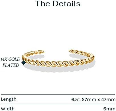 PAVOI Gold Plated Twisted Chunky Bangle Bracelet | 14K Gold Plated | Lightweight Everyday Jewelry | Amazon (US)
