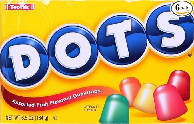 Dots Assorted Flavors Gumdrops Candy 6.5 Oz (Pack of 6) | Amazon (US)