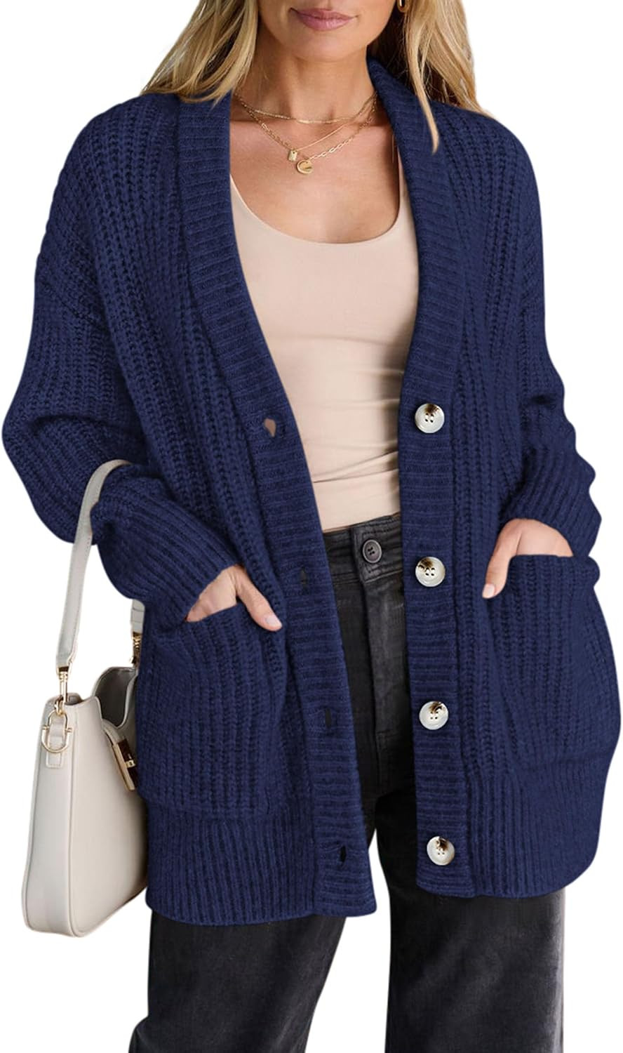 PRETTYGARDEN Oversized Cardigan Sweaters for Women Button Up | Amazon (US)